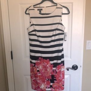 NWT Floral and Stripes sleeveless dress